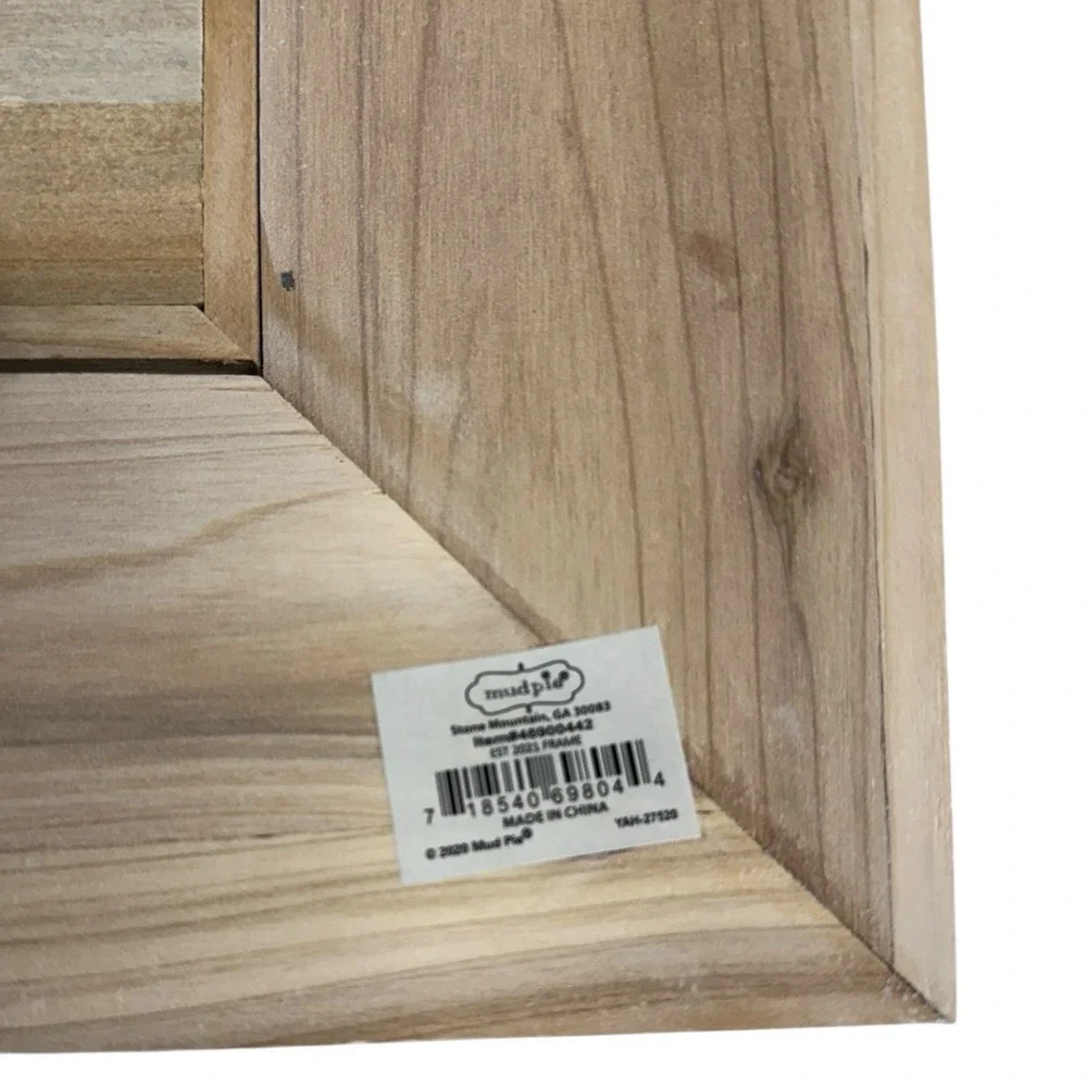 Mud Pie Wedding Collection EST 2021 Wood Photo Frame Holds 4